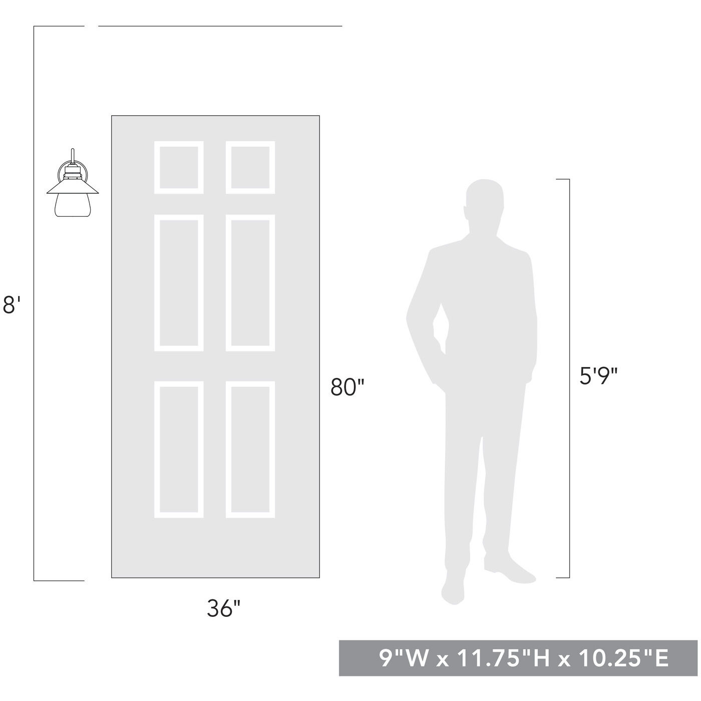 Demi 1 Light 12 inch Natural Black Outdoor Wall Light